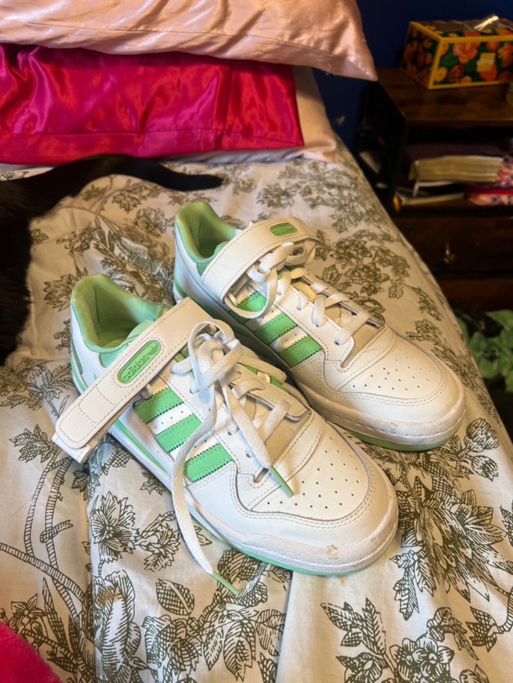 adidas Kids White and Mint Green Sneakers